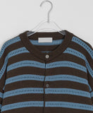[unisex] Horiring Punching Stripe Over Cardigan