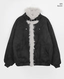Deen high-neck quilted fur suede mustang jumper