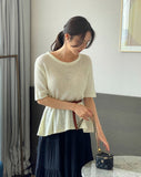 Lorella Hachi Flared Short Sleeve Knit