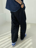 Layered Gosi nylon wide pants