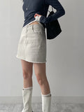 Fringe Denim Mini Skirt
