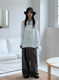 [Riverable] Dilt Two-Way Double Side Hole Sleeve Slit Long Sleeve Knit