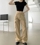 3 Pocket Vintage Pin Tuck Loose Wide Fit Cotton Pants