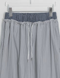 Mitu Summer Check Color Matching Cargo Wide Pants