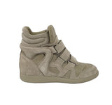 Cow Suede Velcro Strap High Top