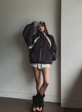 Stung Leather Track Balloon Zip-Up