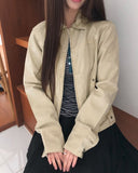 [MADE] Bader Eyelet Cut Collar Washed Cotton Jacket