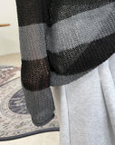 Rical Stripe Mesh Knit