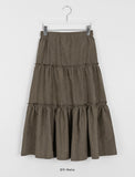 Kobaco Frill Suede Banding Long Skirt