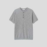 Logan Ribbed Muscle Fit Henley Neck Short Sleeve T-shirt