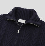 Merinoul twist zip-up cardigan