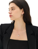 Champagne Moon Silver Hobo Necklace