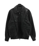(unisex) Panel Deep Two-Way Leather Jacket