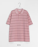 [unisex] Hillen Stripe Collar Short Sleeve Tee
