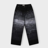Fiction paint washing denim pants