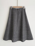 Gelmade Hound Check Brushed Span Flare Skirt