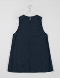 [BAONHAUS] Shuta Denim Frill Pocket Midi One Piece