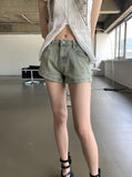 Beto Vintage Washing Denim Shorts