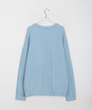 [unisex] Maring heart cable round over knit