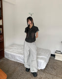 IREM Zipper String Two Way Banding Wide Cargo Pants