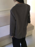 Tebbi Basic Boxy Oversized Fit Minimal Blazer Jacket