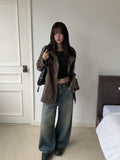 Avil Leather Overfit Blazer Jacket