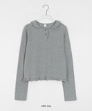 Pyudi Frill Dot Collar Long Sleeve Tee