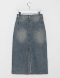 Wimin Washed Denim Long Skirt