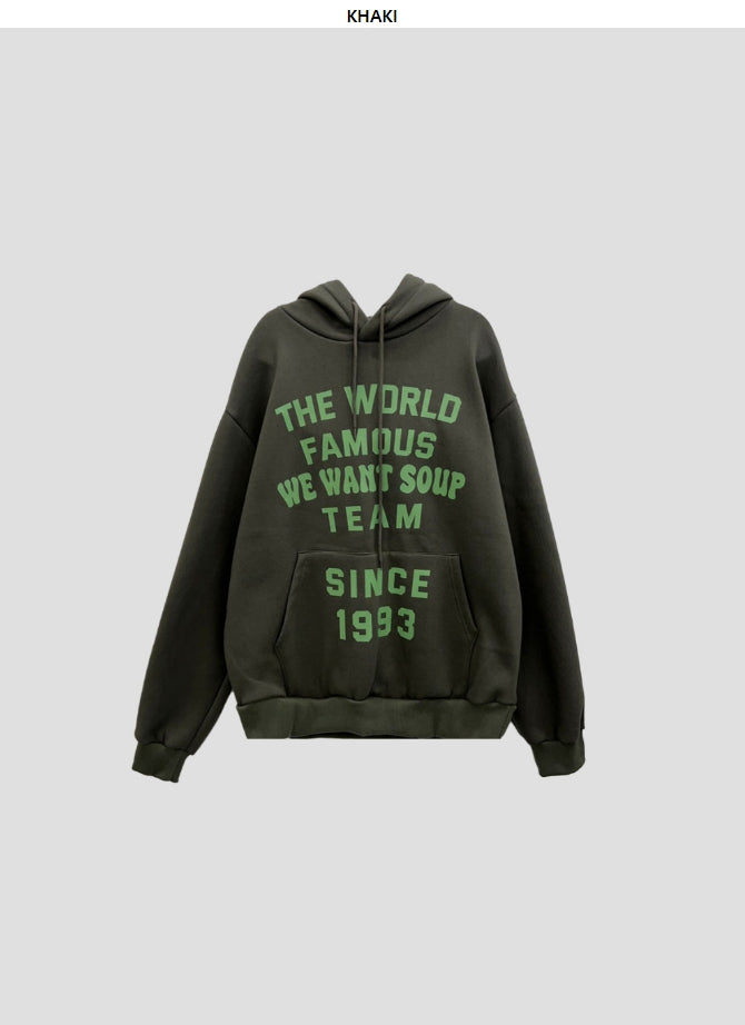 【DISCERNMENT】Unisex world lettering brushed hoodie DISCERNMENT (ディーサーメント) - 男女兼用ワールドレタリング