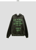 Unisex world lettering brushed hoodie