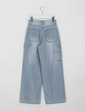 Kuhaka carpender washed light blue wide denim pants