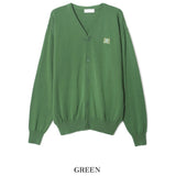 City embroidery V-neck cardigan