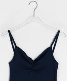 Vito Shirring Punching Layered Color Sleeveless