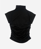 Side Shirring High Neck Tee