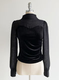 Tulea See-Through Velvet Puff Blouse