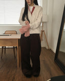 Cotic Bokashi Color Matching Half Snap Button Knit