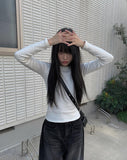 Ile black blue pleated denim pants