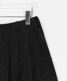 Poje Denim Pleats Brushed Midi Skirt