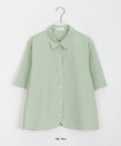 Tihaku round short sleeve collar shirt