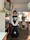 [unisex] Oiko printing color matching raglan long sleeve tee