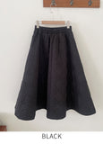 Radiant Banding Quilted Padding Long Skirt