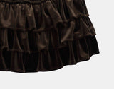 Doyu Velvet Tiered Mini Skirt