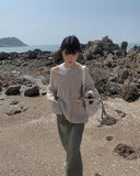 Mora cable long V knit