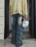 Hard Vintage Washed Cargo Denim Pants