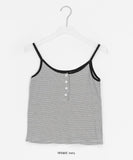 Kasumi Stripe Color Matching Button Sleeveless