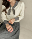 Rendry Ribbon Color Matching Tie Knit