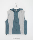 [unisex] Washi String Nylon Color Matching Hood Vest