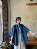 [unisex] Billud Denim Over Short Sleeve Shirt