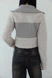 May color matching fur zip-up