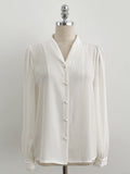 Rund shawl collar puff blouse